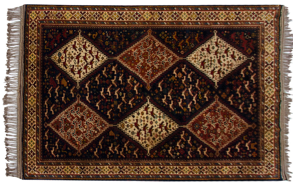 4x6 Vintage Indian Shiraz Design Rug