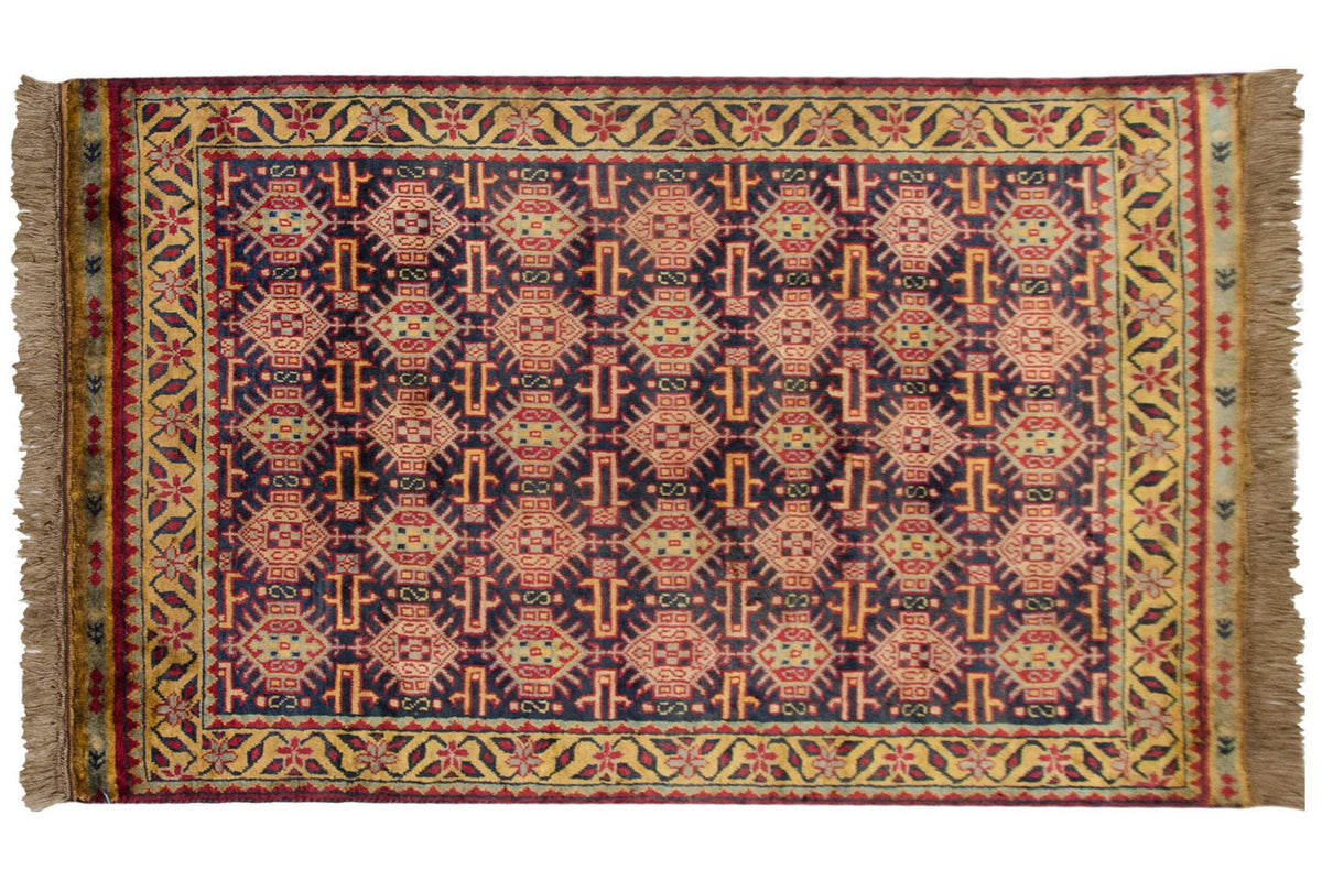 3x5 Vintage Indian Caucasian Design Rug