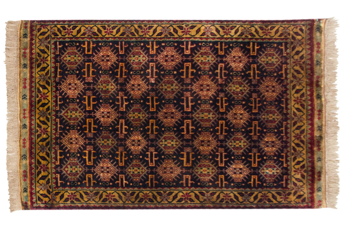 3x5 Vintage Indian Caucasian Design Rug