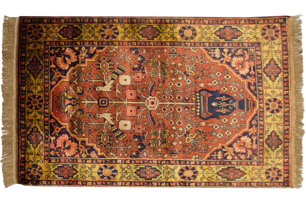 3x5 Vintage Indian Bakhtiari Design Rug