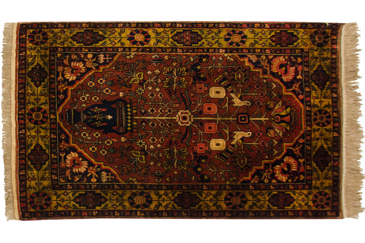 3x5 Vintage Indian Bakhtiari Design Rug