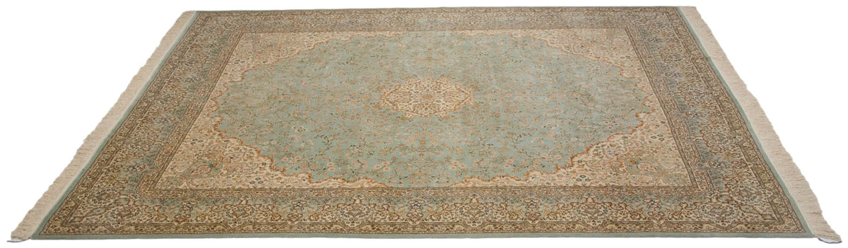 12x14 Vintage Fine Bulgarian Kerman Design Square Carpet