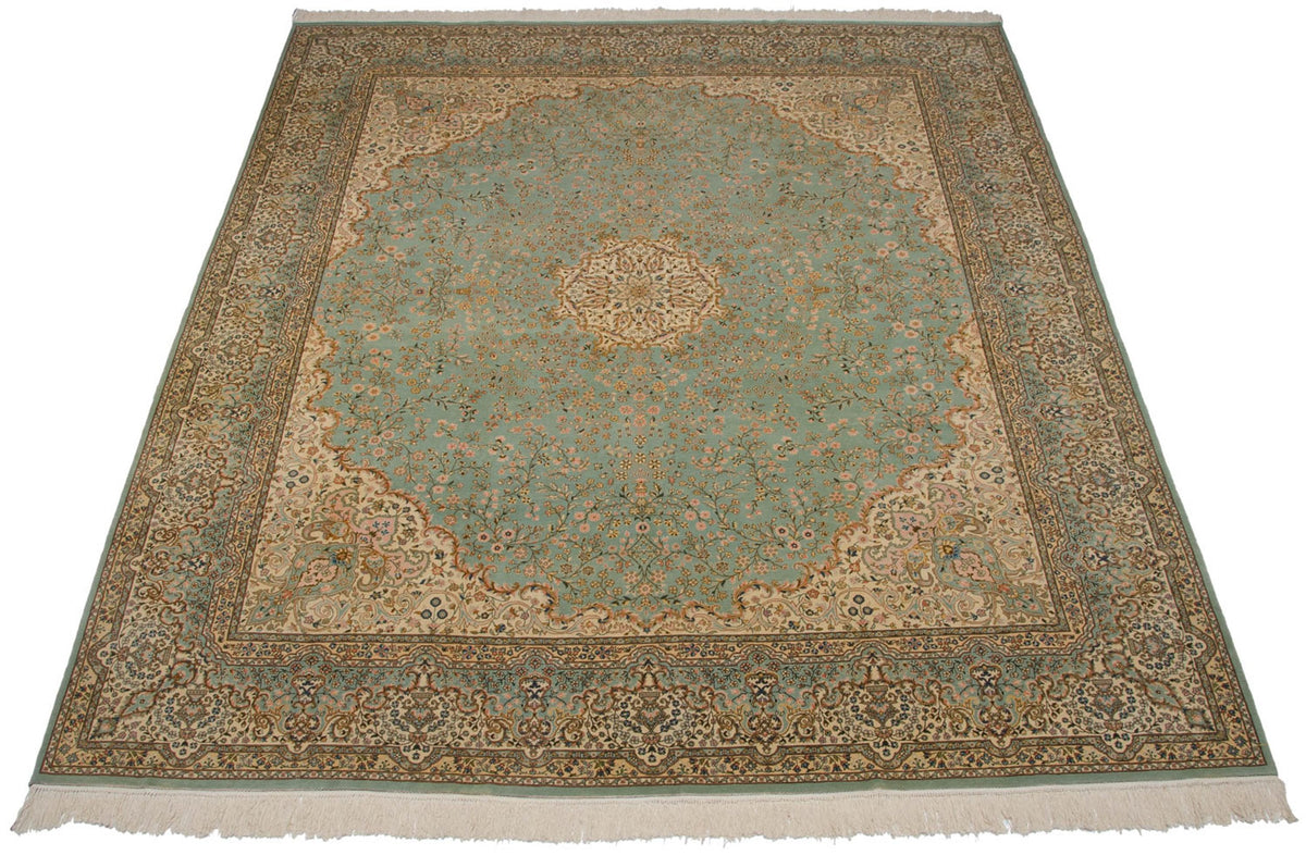 12x14 Vintage Fine Bulgarian Kerman Design Square Carpet