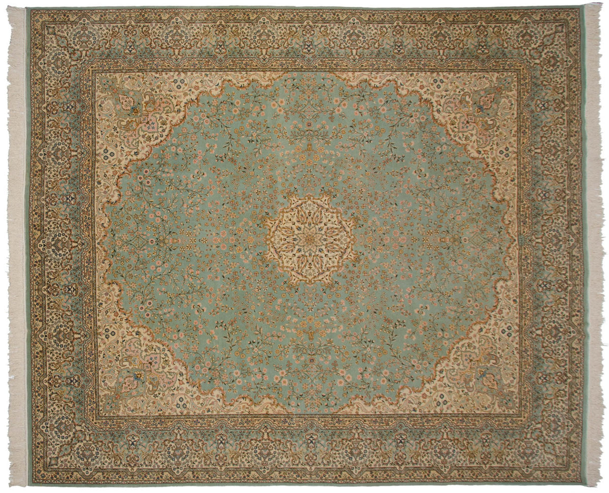 12x14 Vintage Fine Bulgarian Kerman Design Square Carpet