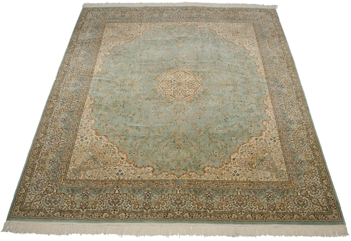 12x14 Vintage Fine Bulgarian Kerman Design Square Carpet