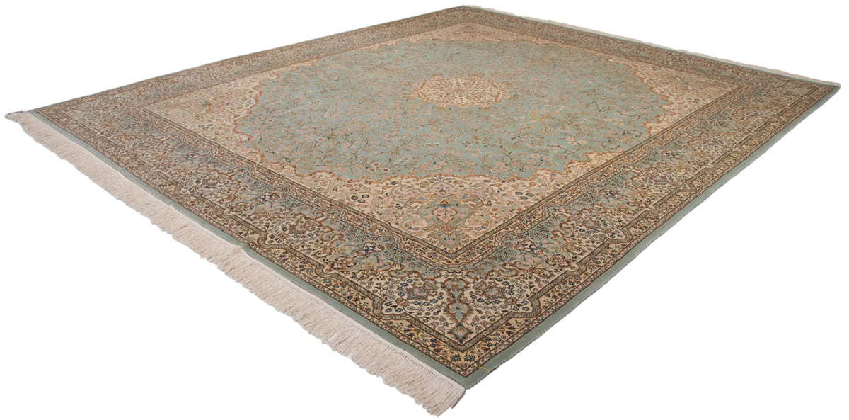 12x14 Vintage Fine Bulgarian Kerman Design Square Carpet