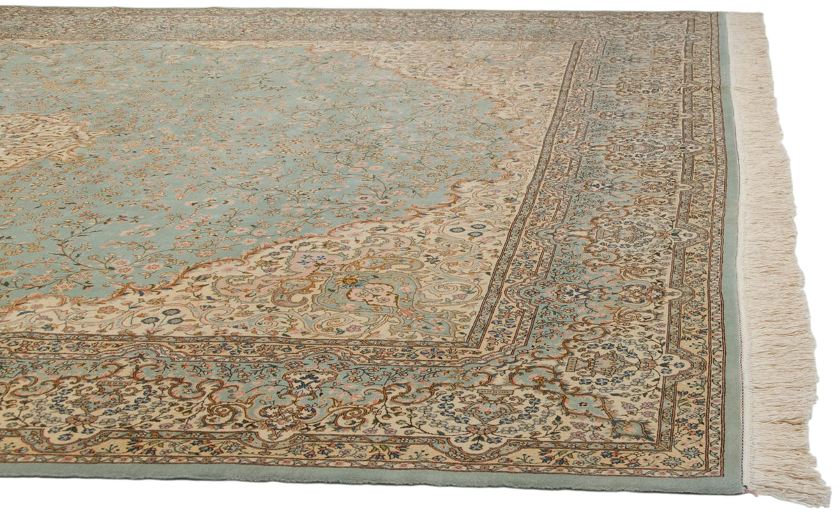 12x14 Vintage Fine Bulgarian Kerman Design Square Carpet