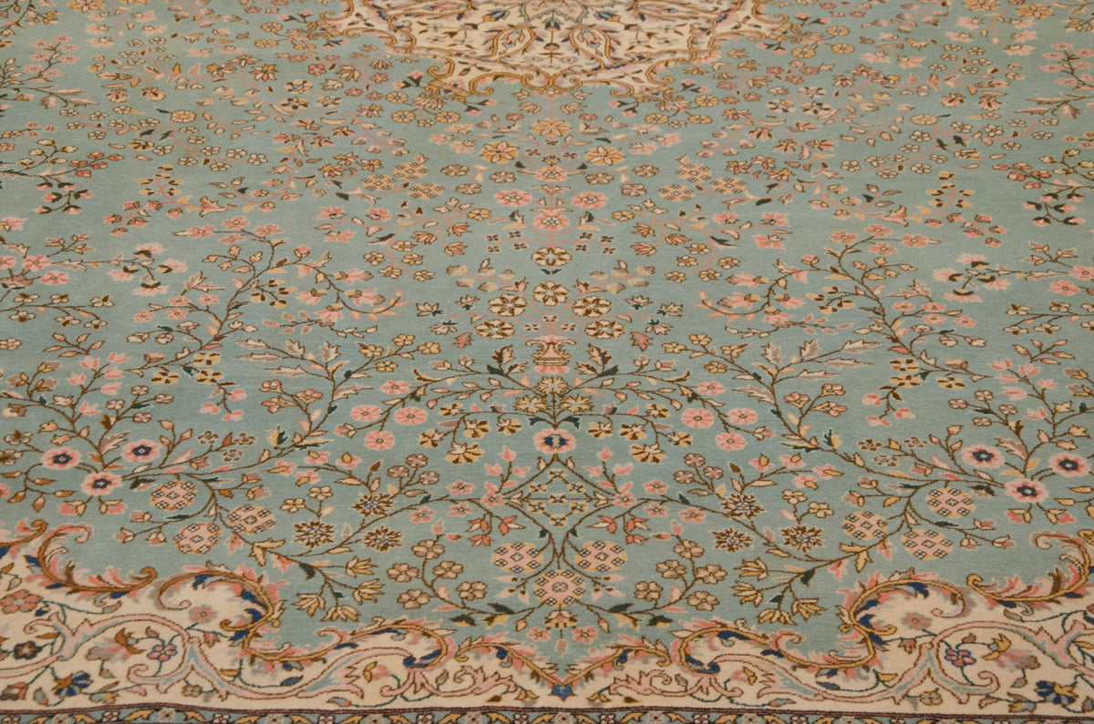12x14 Vintage Fine Bulgarian Kerman Design Square Carpet