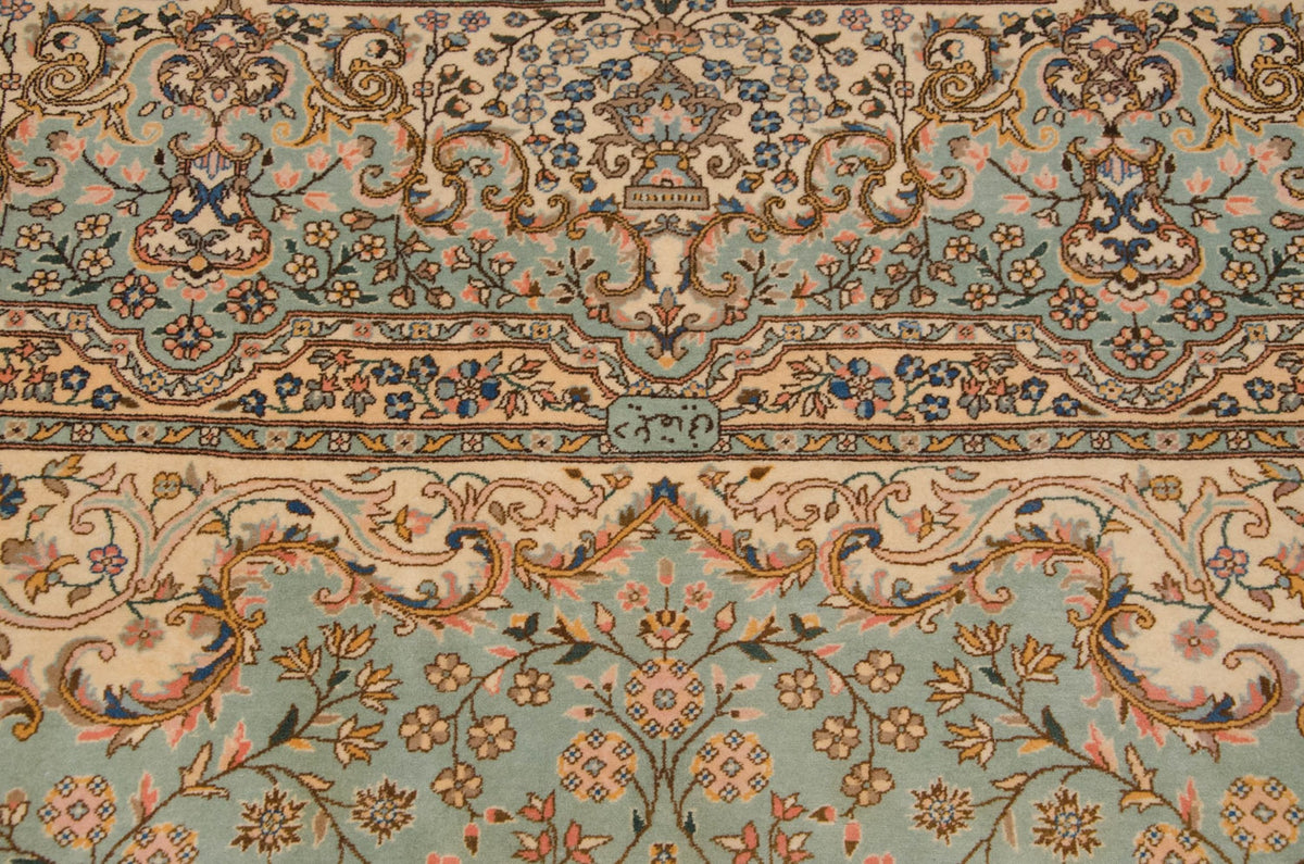 12x14 Vintage Fine Bulgarian Kerman Design Square Carpet