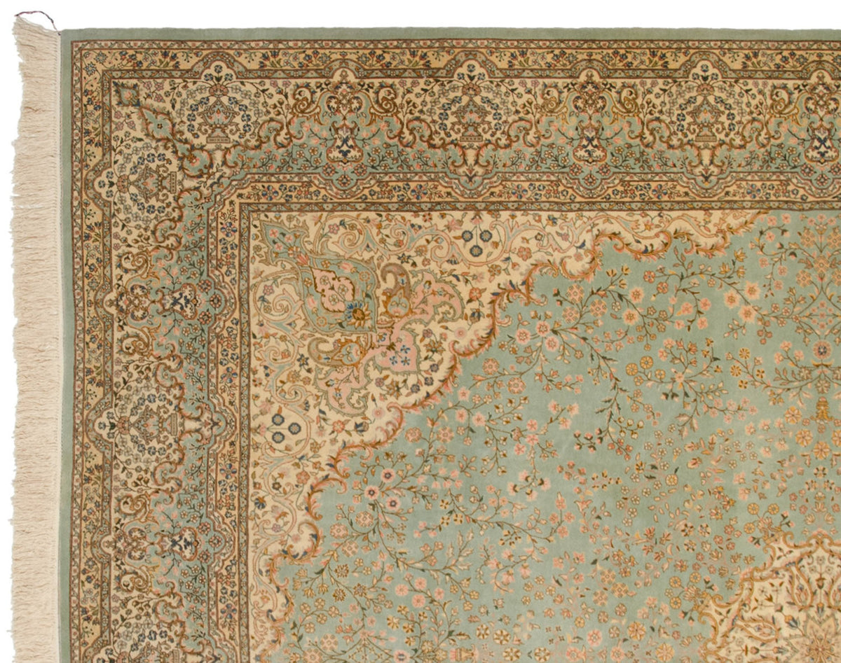 12x14 Vintage Fine Bulgarian Kerman Design Square Carpet