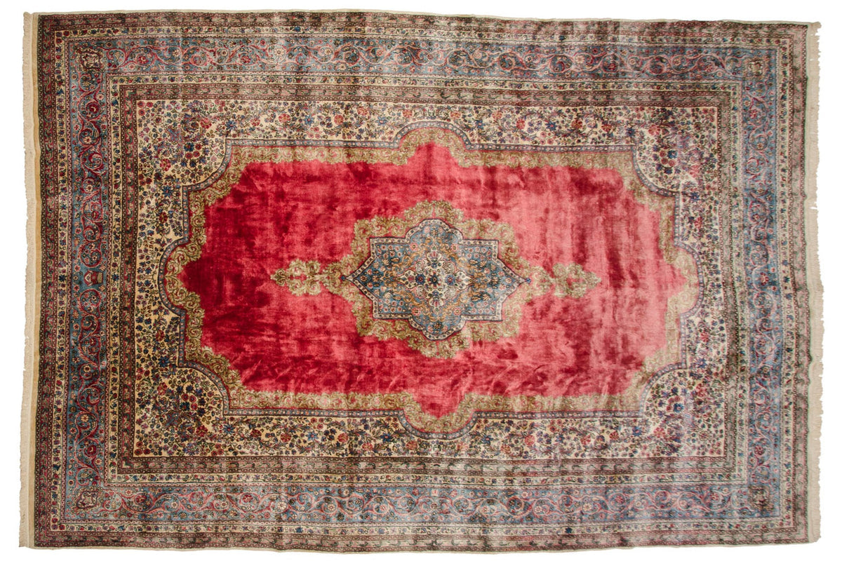 10x14.5 Vintage Fine Cyrus Crown® Kerman Carpet