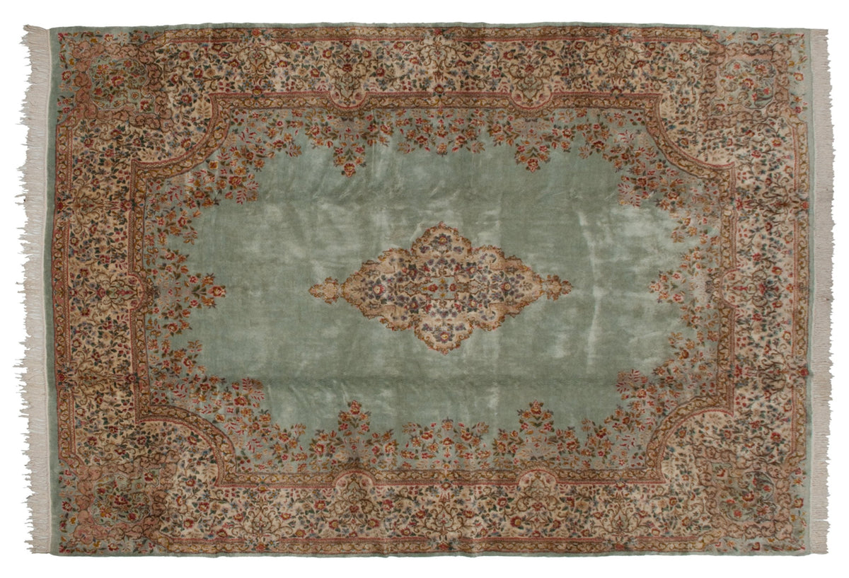 9.5x13.5 Vintage Kerman Carpet