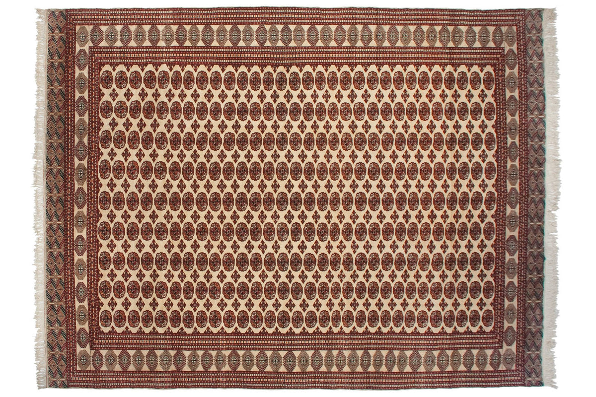12x15.5 Vintage Pakistani Bokhara Design Carpet