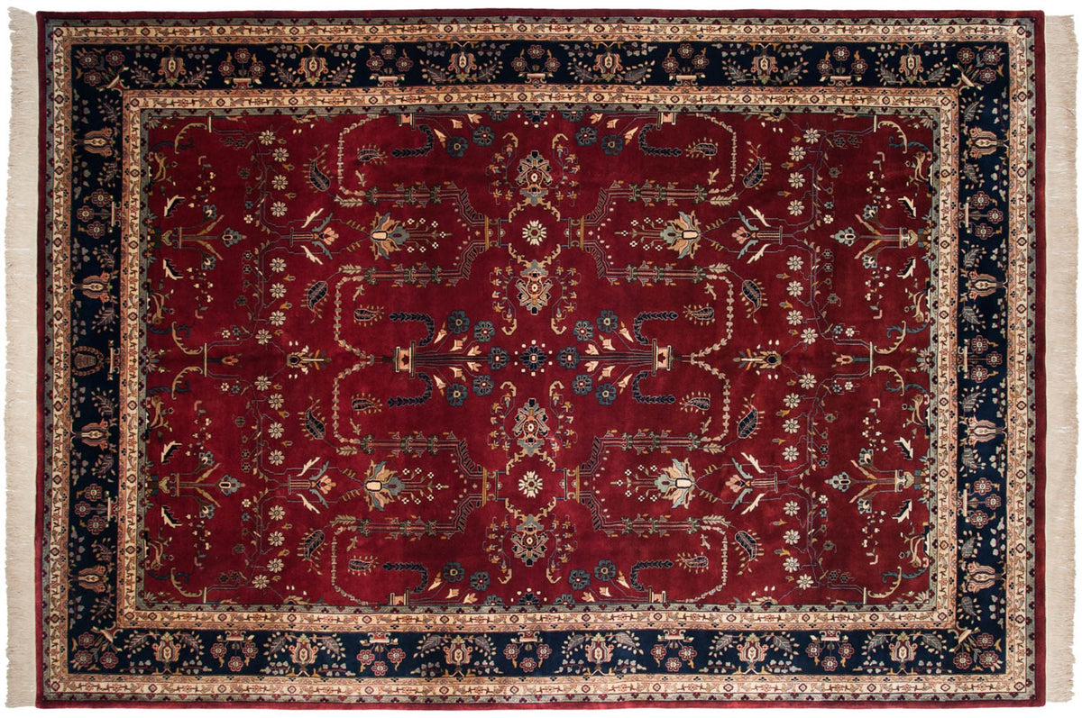 9.5x14 Fine Indian Mohajeran Sarouk Design Carpet