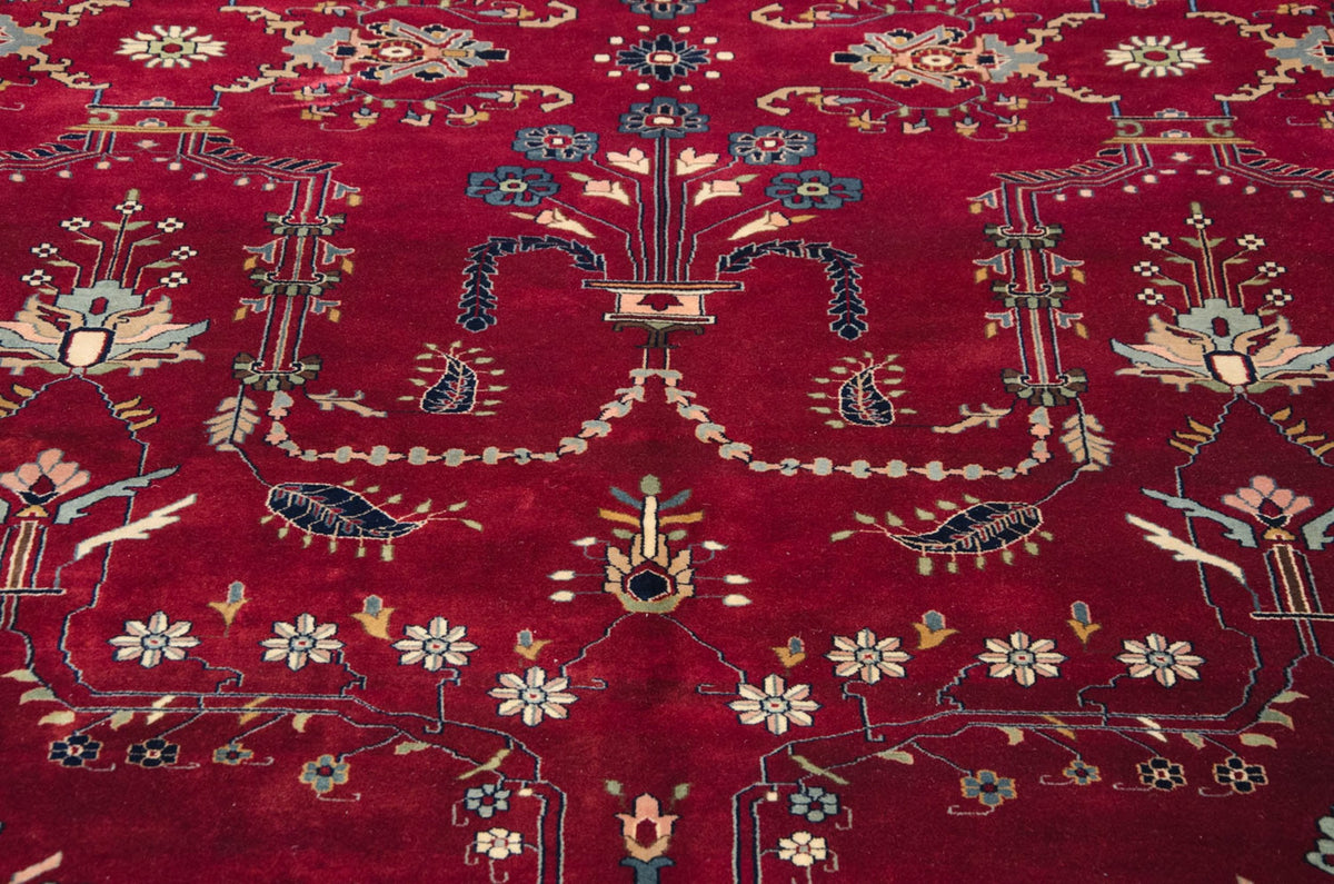 9.5x14 Fine Indian Mohajeran Sarouk Design Carpet