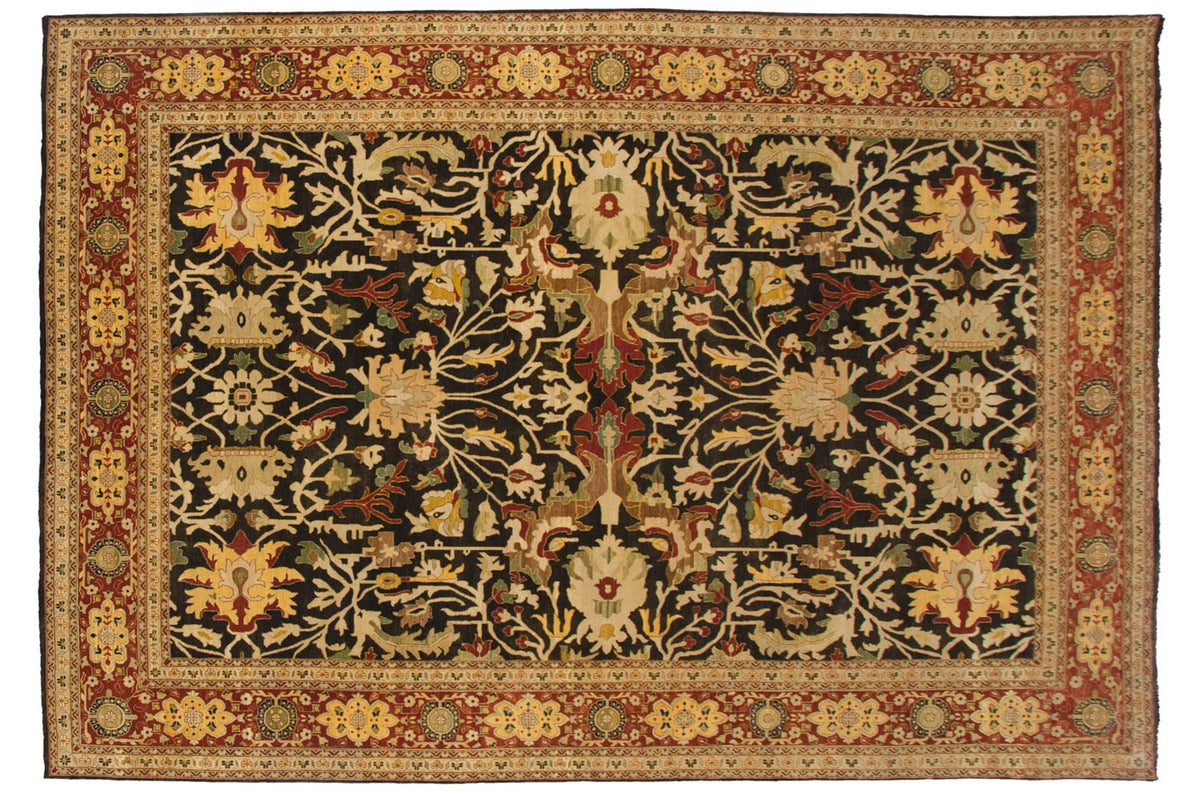 9.5x14.5 Fine Indian Serapi Design Carpet