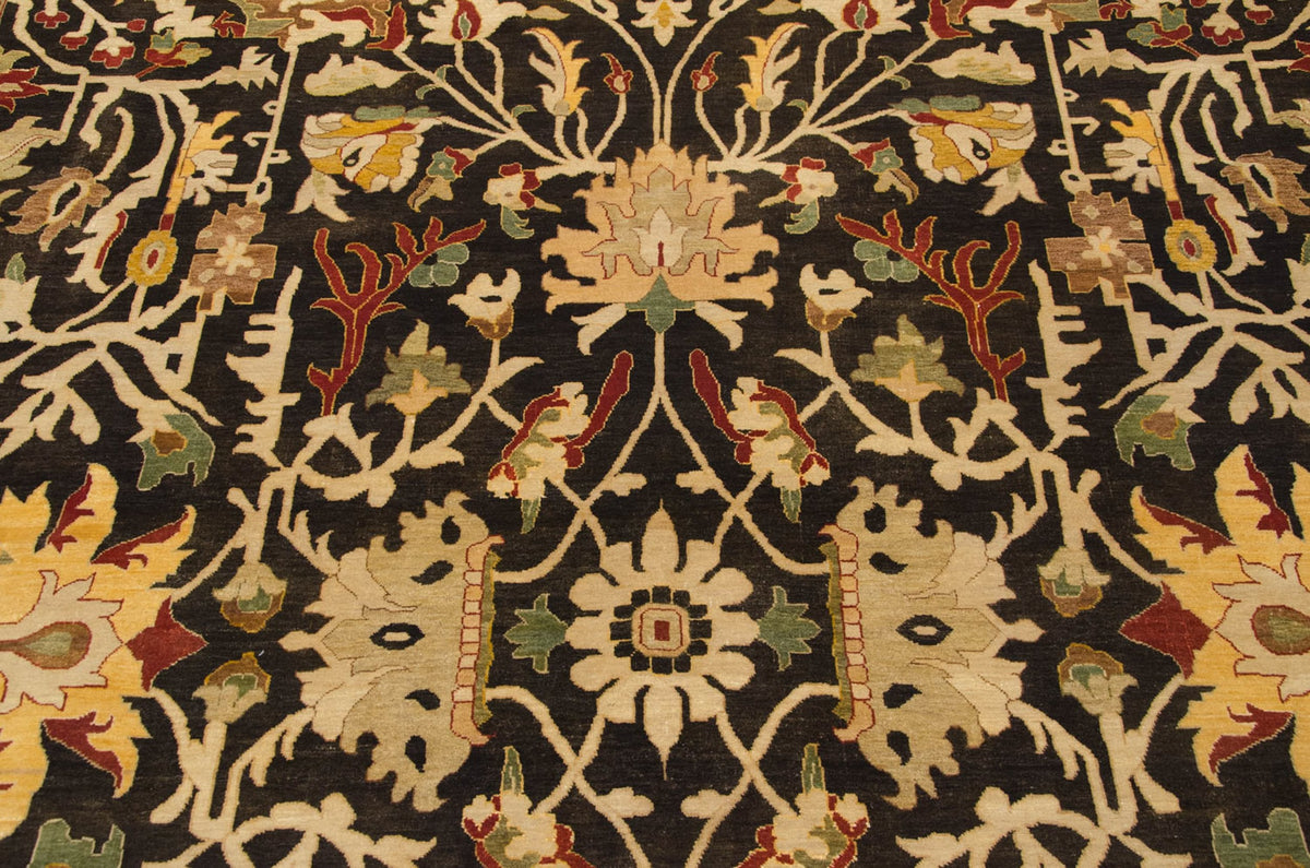 9.5x14.5 Fine Indian Serapi Design Carpet