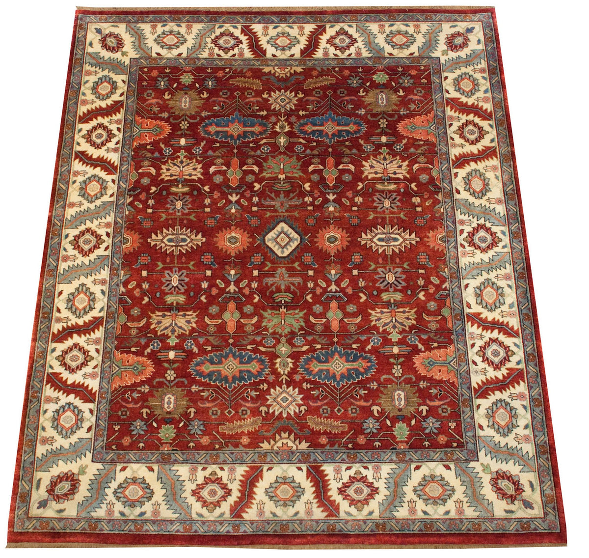 8x10 Vintage Indian Heriz Design Carpet