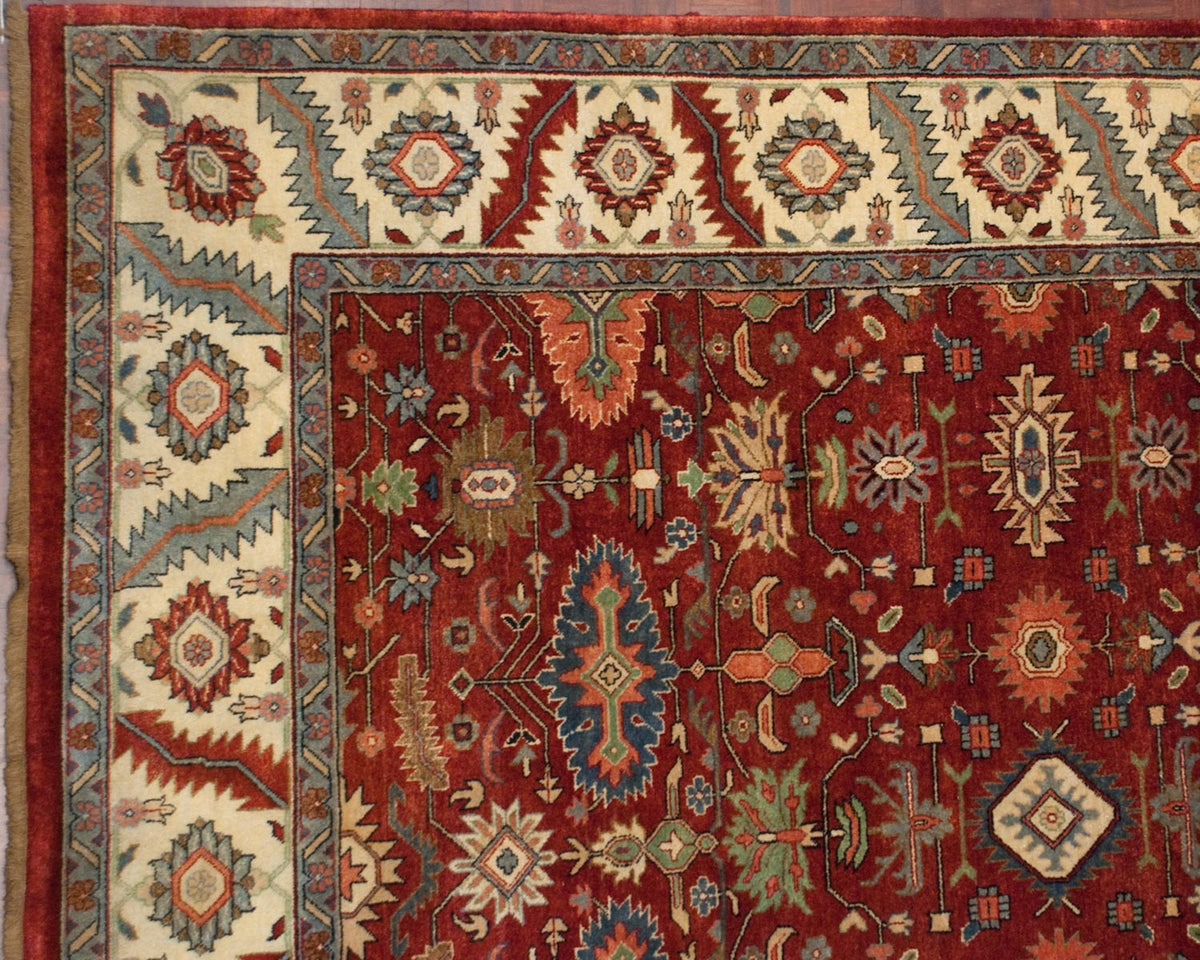 8x10 Vintage Indian Heriz Design Carpet