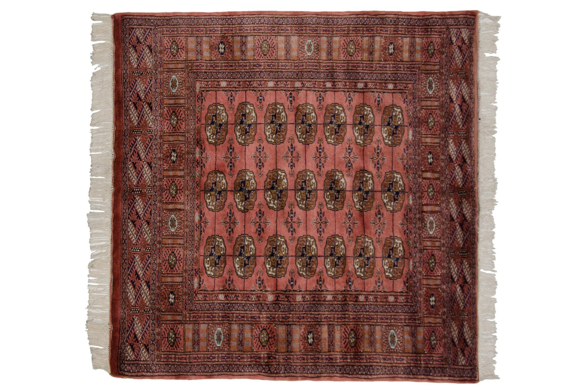 5x5 Vintage Fine Bokhara Square Rug