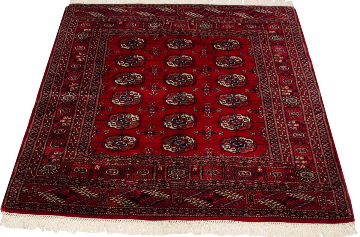 4x4.5 Vintage Fine Bokhara Square Rug