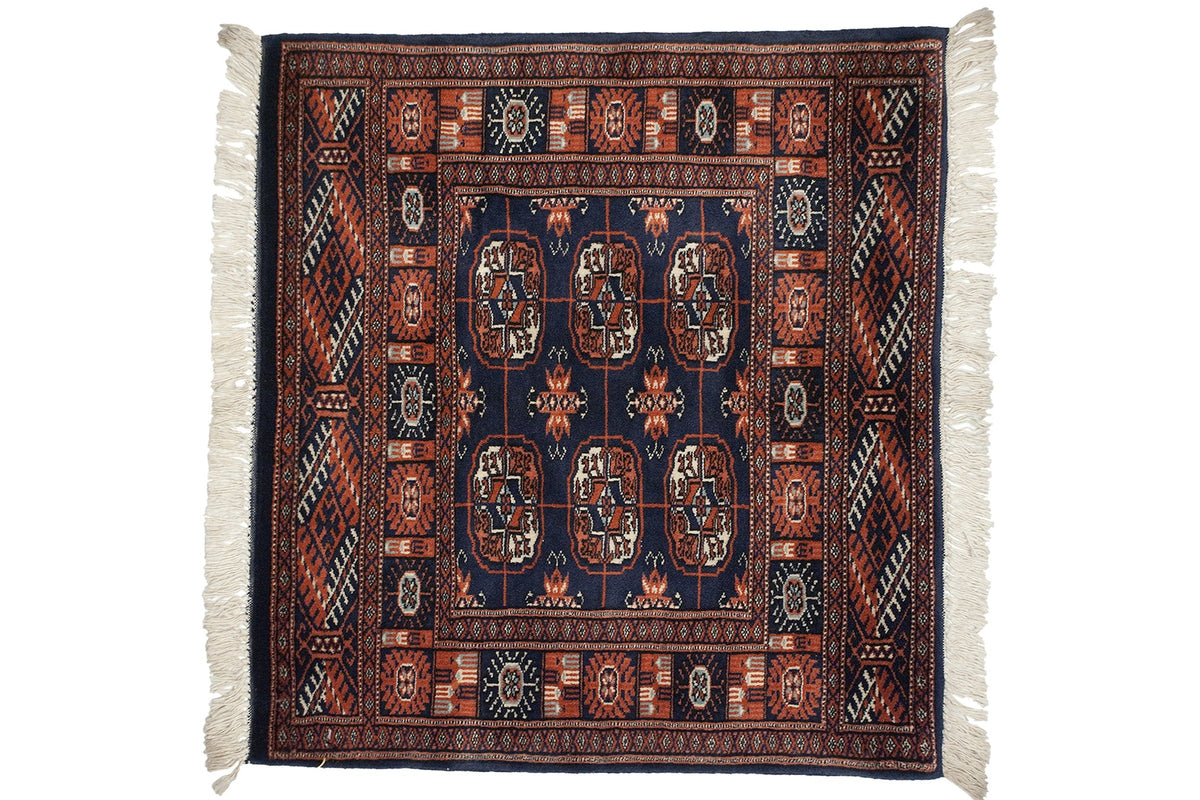 2.5x2.5 Vintage Fine Bokhara Square Rug Mat