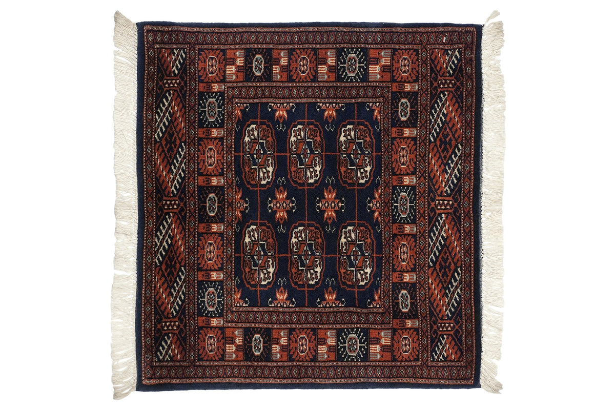 2.5x2.5 Vintage Fine Bokhara Square Rug Mat