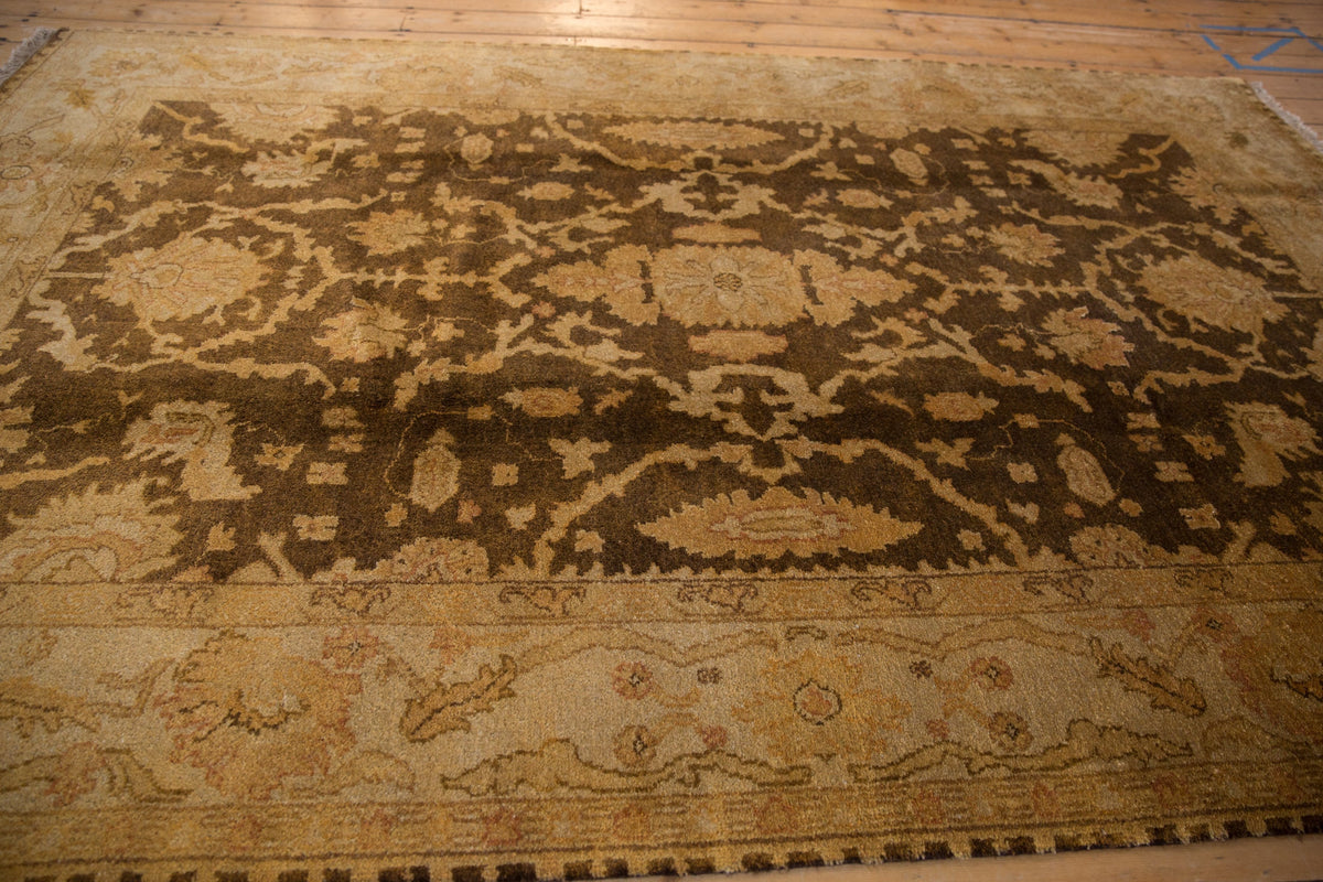 6x9.5 Gold Wash Indian Oushak Design Carpet