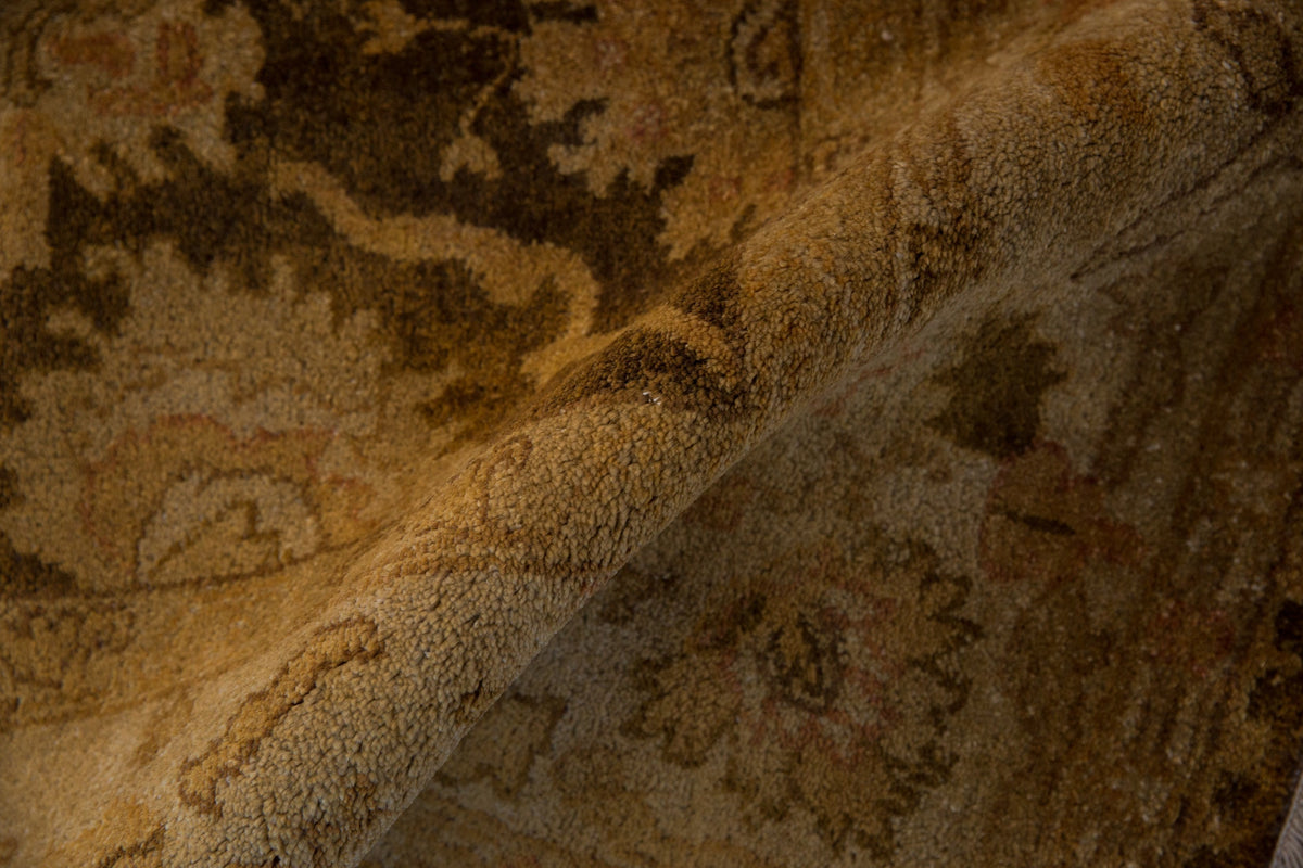 6x9.5 Gold Wash Indian Oushak Design Carpet