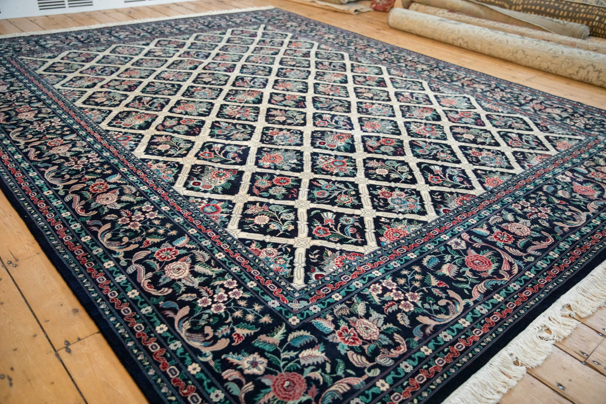 9x11.5 Vintage Pakistani Savonnerie Design Carpet