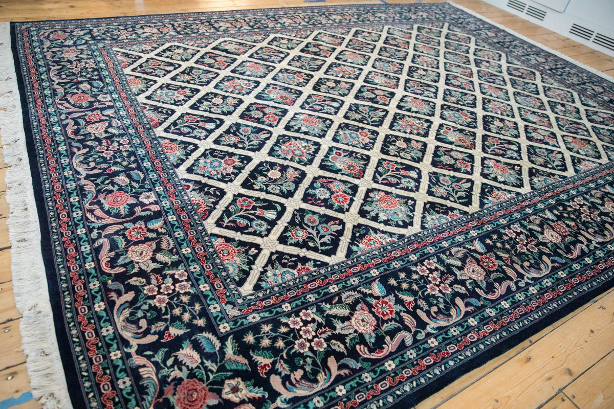 9x11.5 Vintage Pakistani Savonnerie Design Carpet