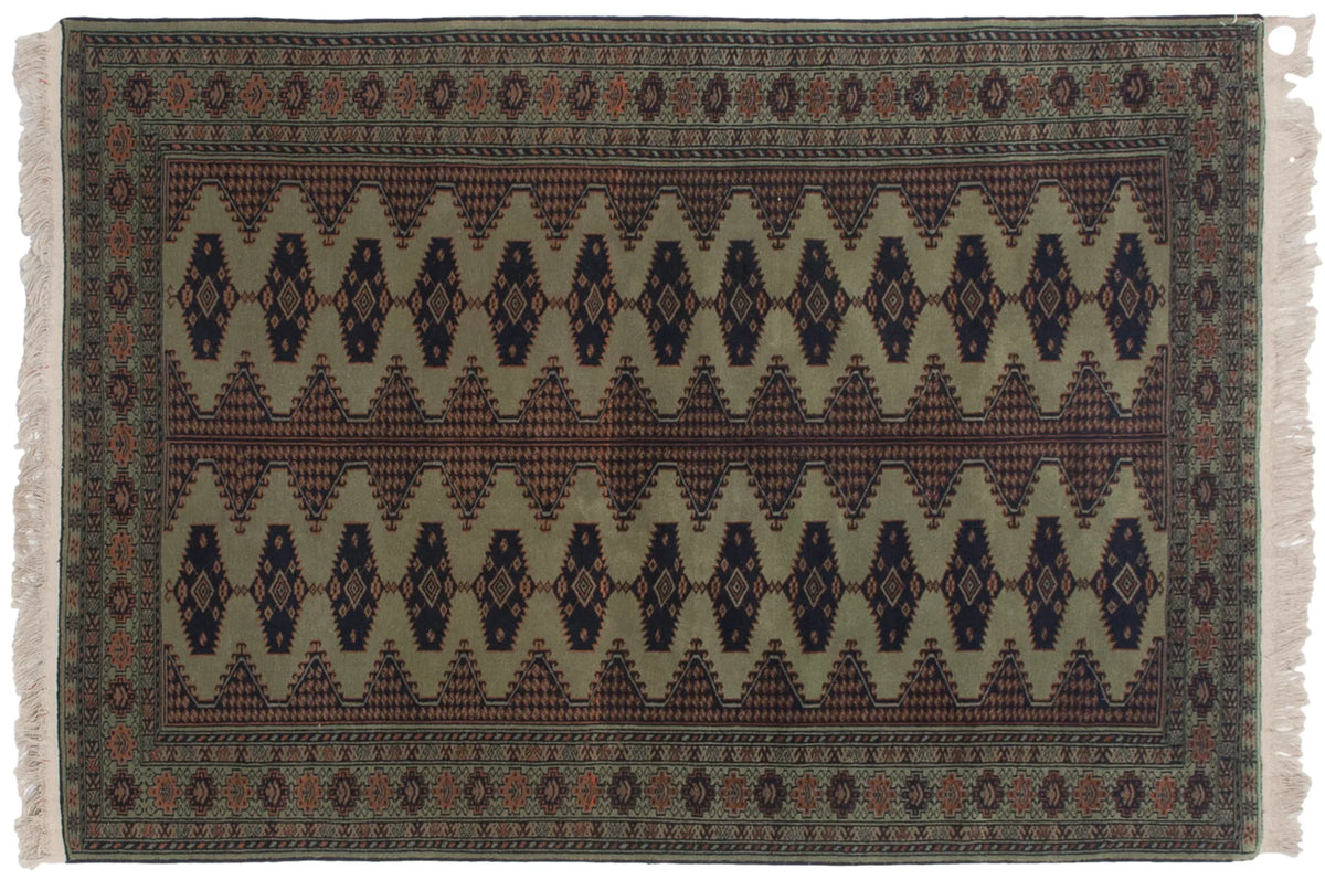 4x6 Vintage Siberian Bokhara Design Rug