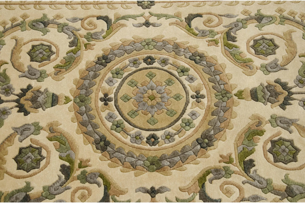 4x6 Vintage Indian Savonnerie Design Rug