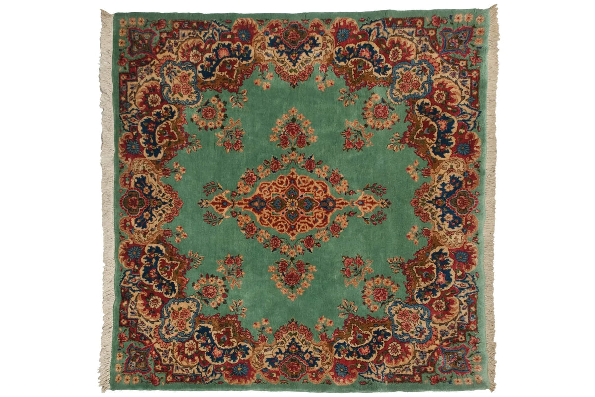 4.5x5 Vintage Kerman Square Rug