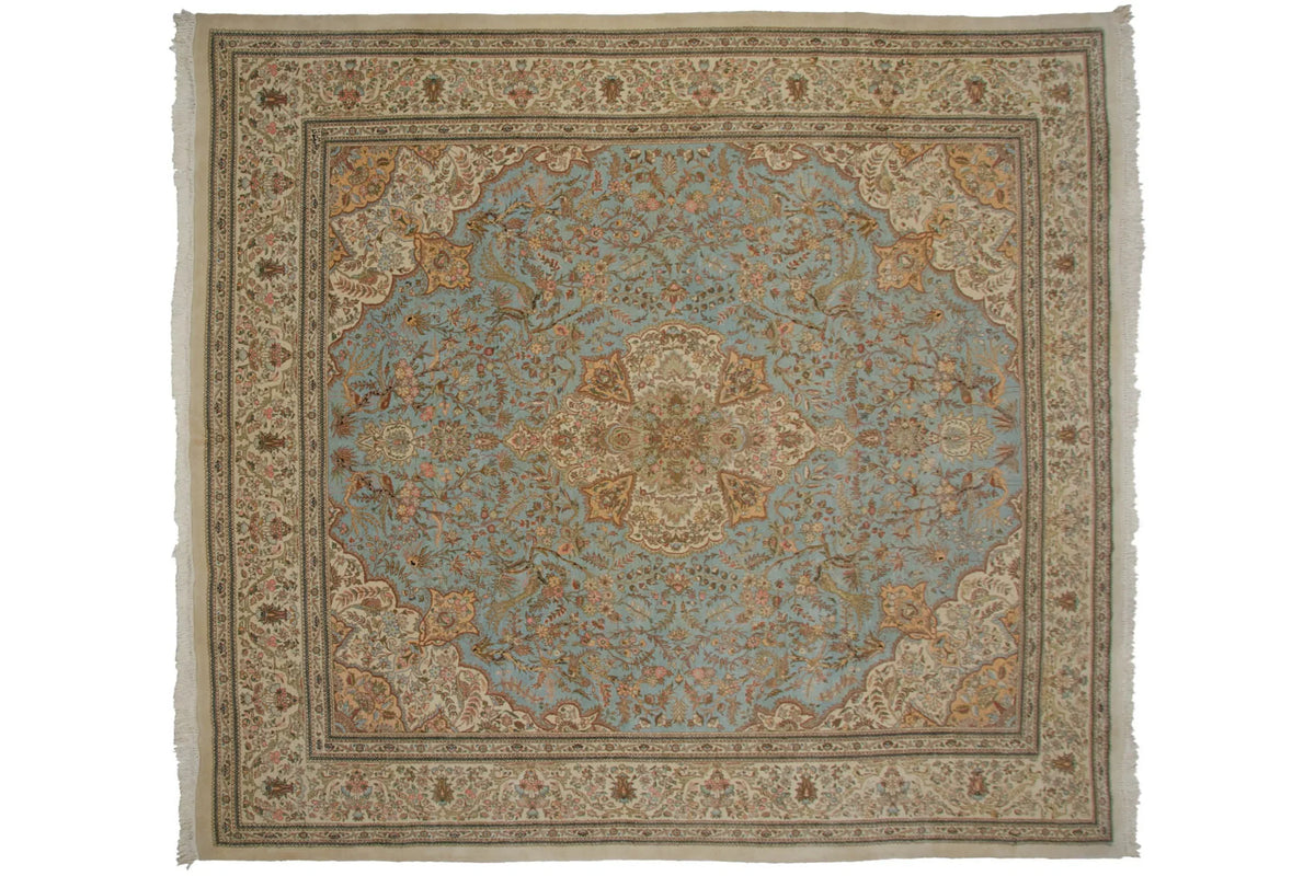 11.5x13 Vintage Tabriz Square Carpet