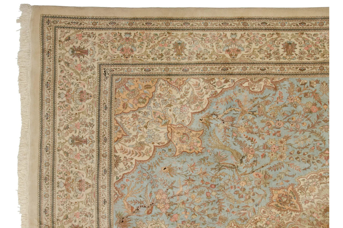 11.5x13 Vintage Tabriz Square Carpet