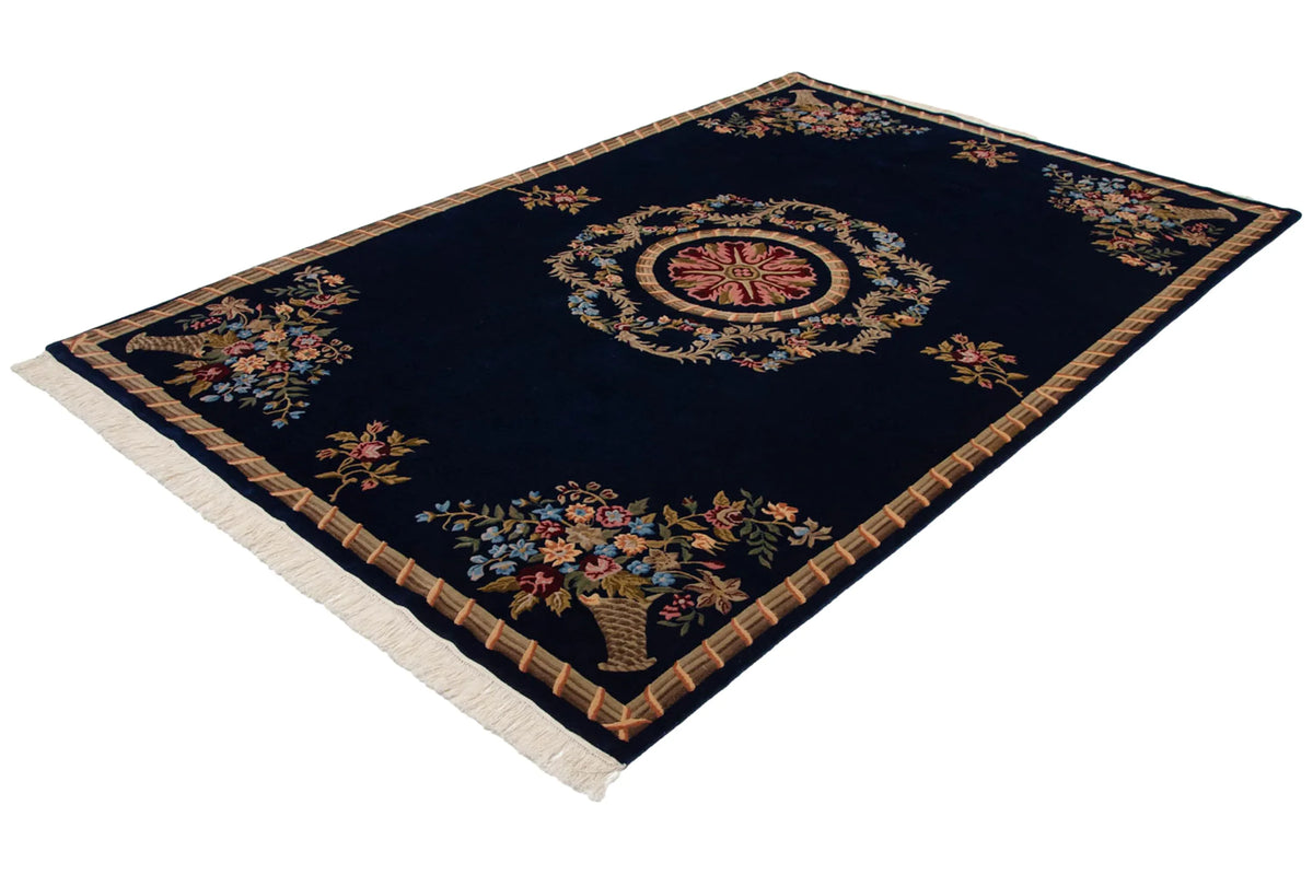 6x9 Vintage Indian Aubusson Design Carpet