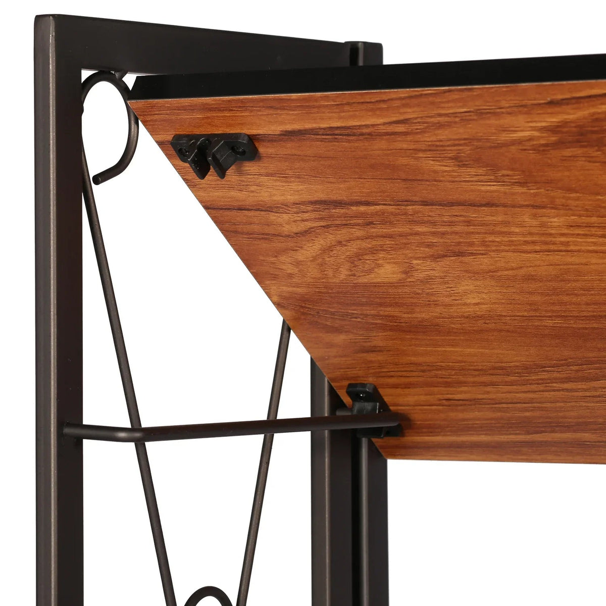 Metal 5 Shelf Folding Bookshelf Industrial Frame