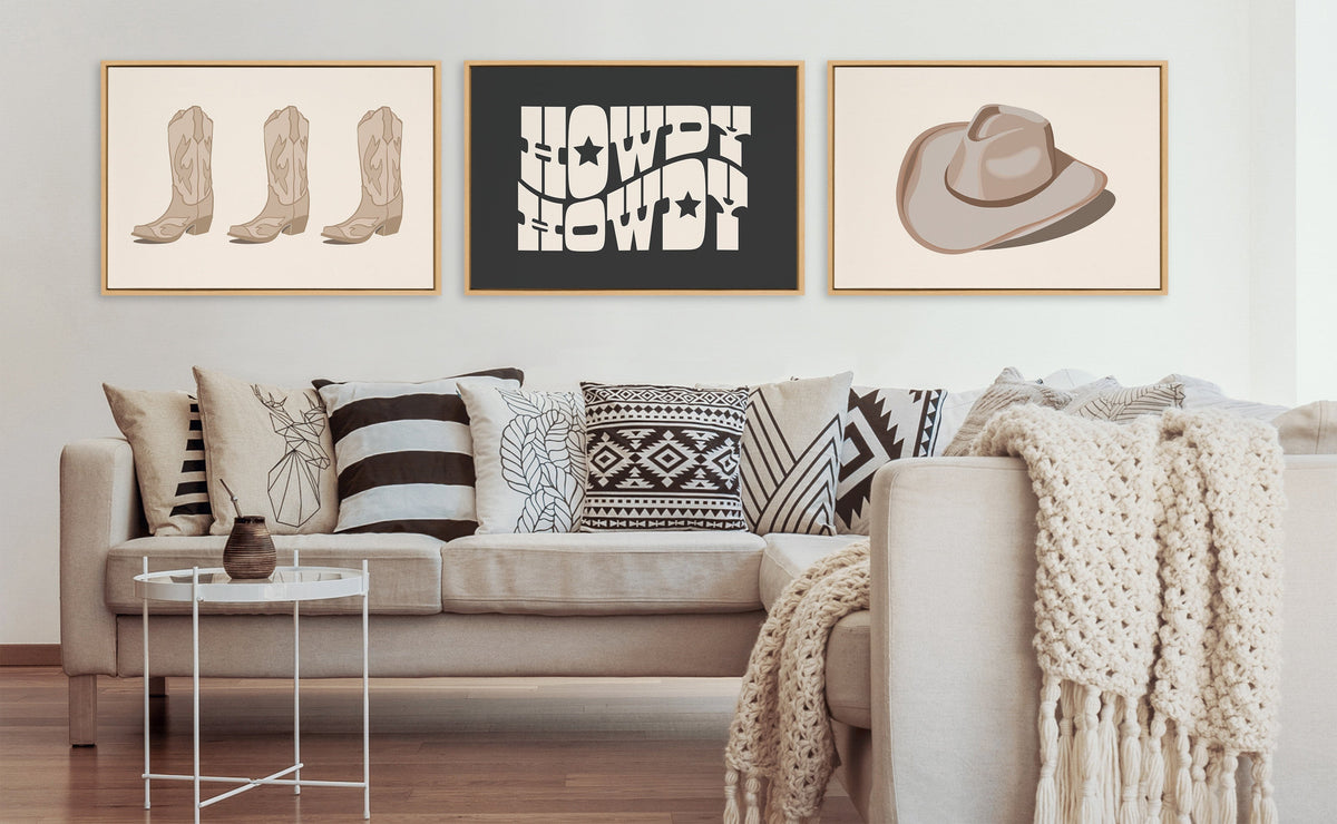 Sylvie Cowboy Boots Landscape Framed Canvas by Honey Island Studio