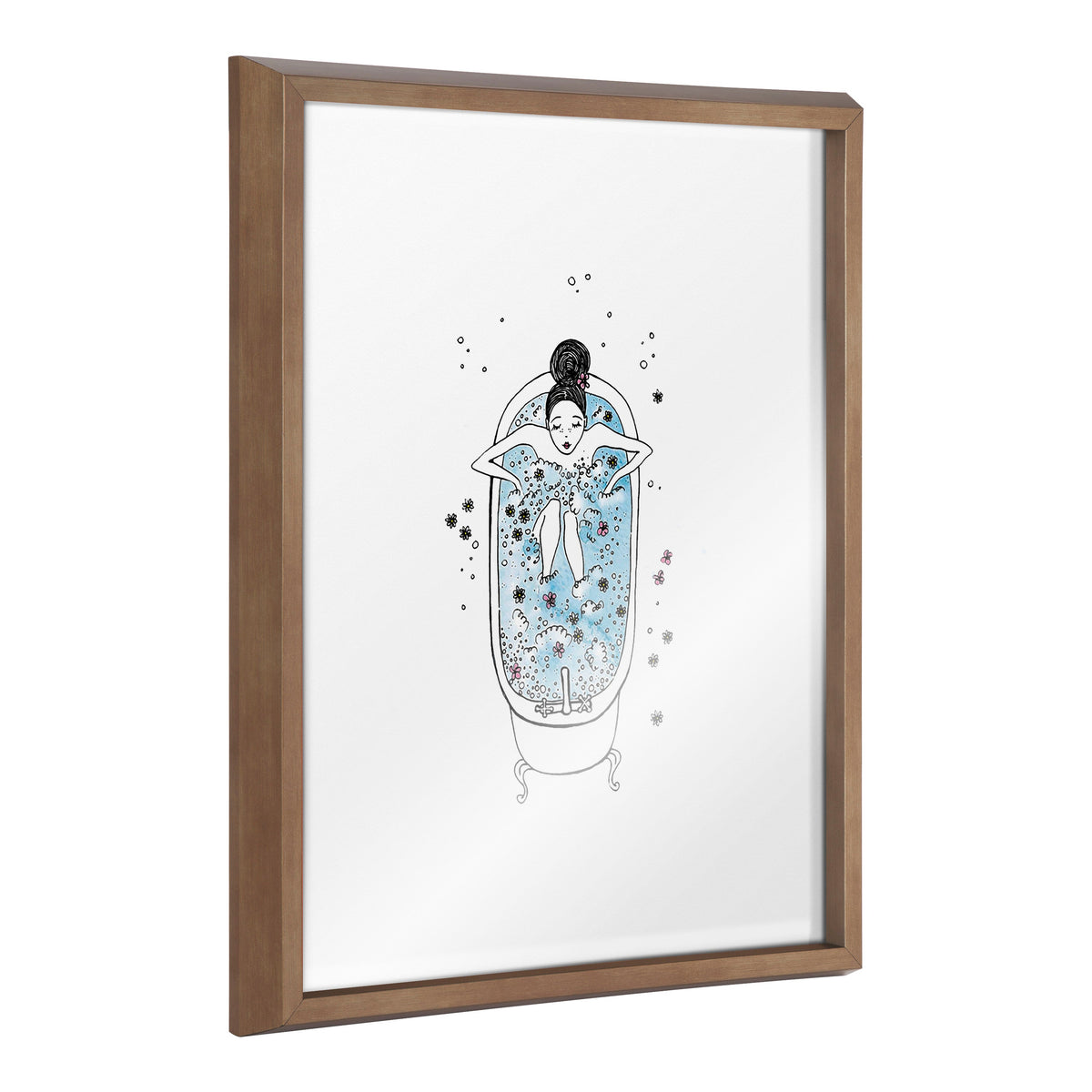 Blake Girl in a Bath Framed Printed Glass by Viola Kreczmer