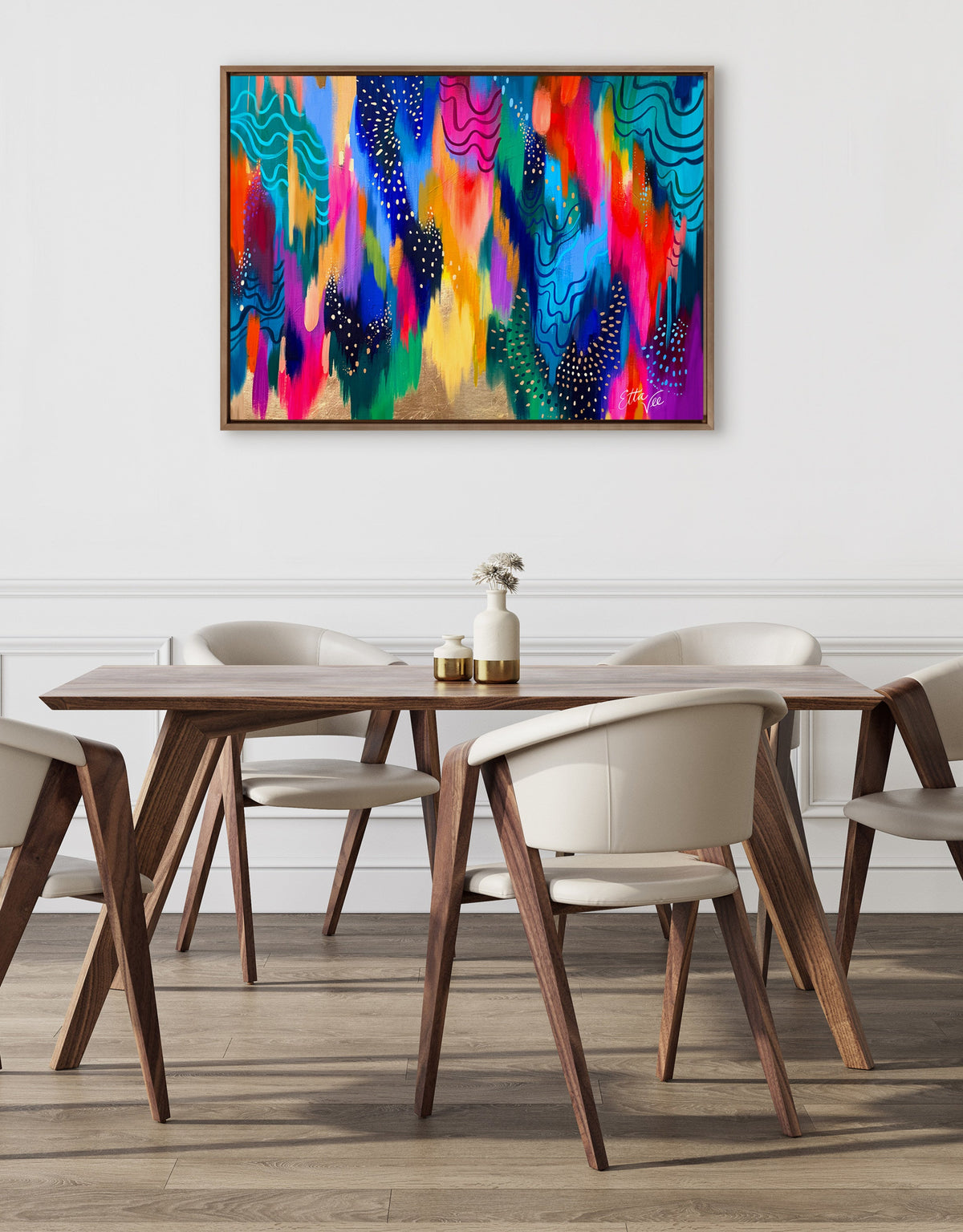 Sylvie EV Brushstroke 128 Framed Canvas by Jessi Raulet of Ettavee