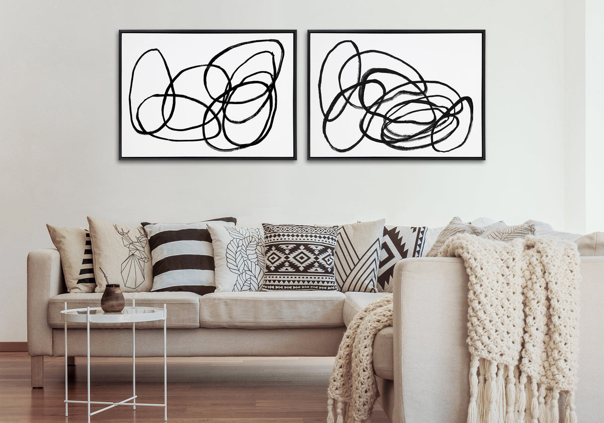 Sylvie Ring of Light and Ring of Light 2 Framed Canvas Art Set by Nikki Chu