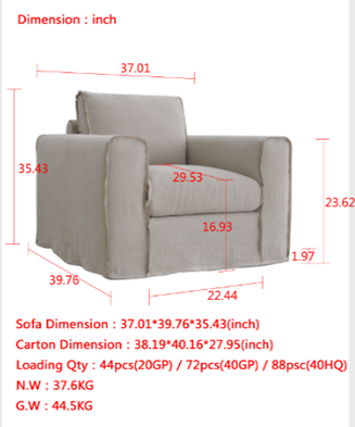 Peninsula Slipcovered Swivel Chair Wash Linen Beige image 4