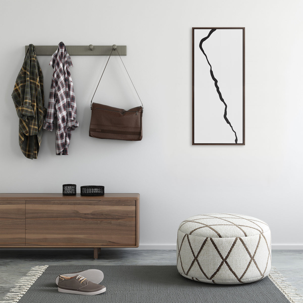 Sylvie Elevated Abstract Minimalist Mountain Landscape Framed Canvas by The Creative Bunch Studio