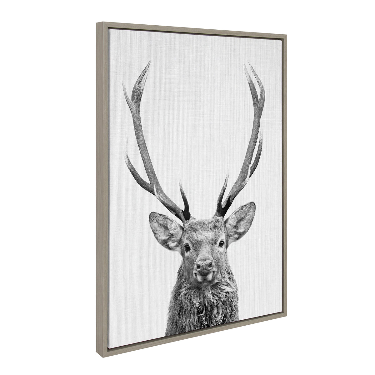 Sylvie The Red Deer BW Framed Canvas by Simon Te of Tai Prints
