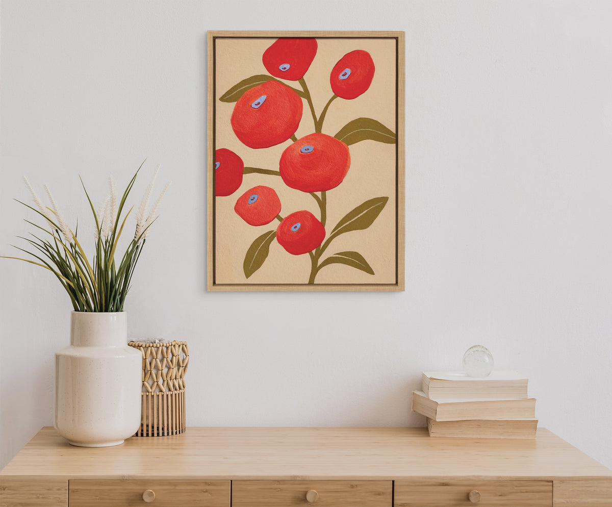 Sylvie Persimmon Framed Canvas by Emma Daisy