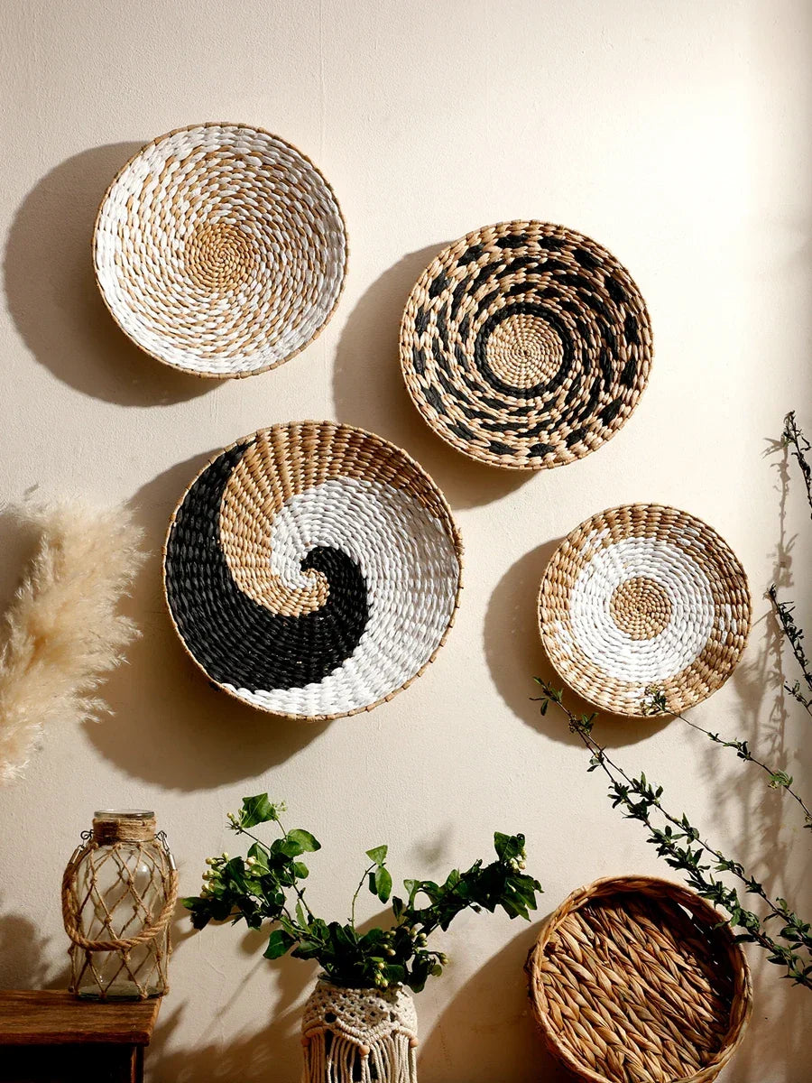 Natural Seagrass Handmade Wall Decor with Organic Texture