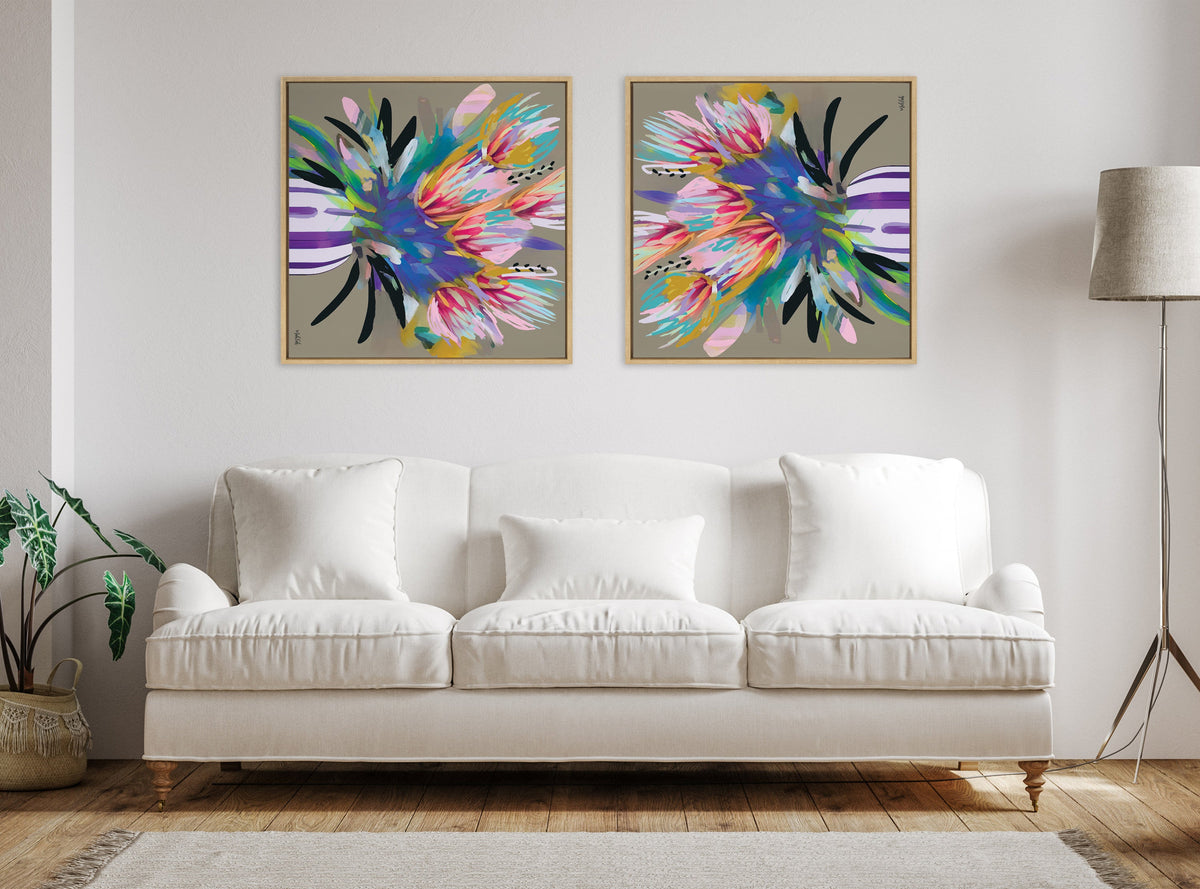 Sylvie Bright Flowers Framed Canvas by Inkheart Designs