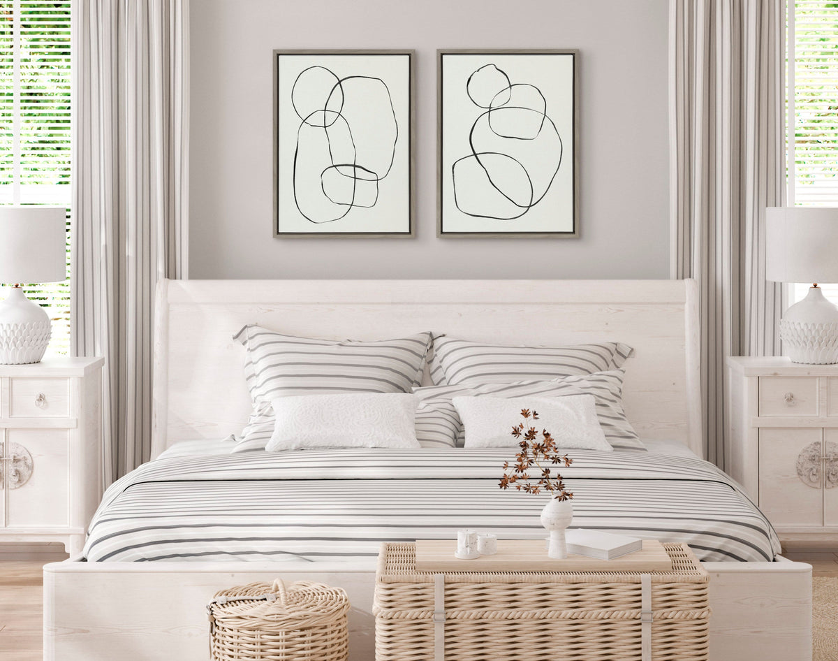 Sylvie Going in Circles Framed Textured Canvas Set by Teju Reval