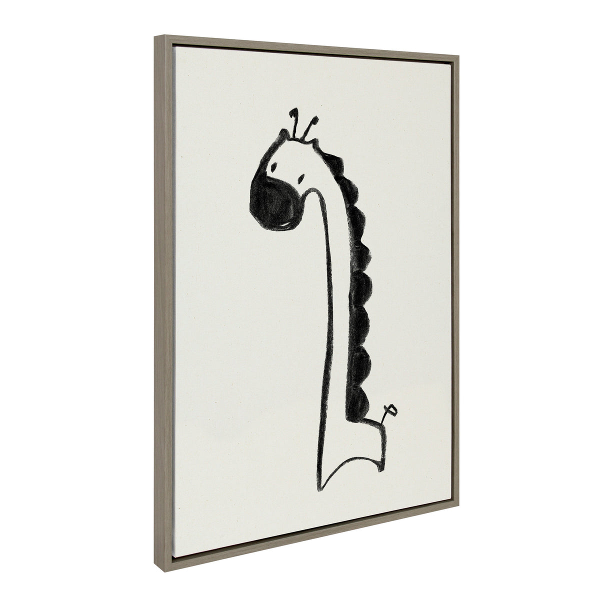 Sylvie 390 Giraffe BW, 409 Lion BW and 400 Elephant BW Framed Canvas Art Set by Teju Reval of SnazzyHues